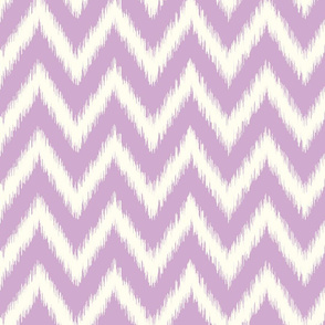 Lilac Purple and Ivory Ikat Chevron