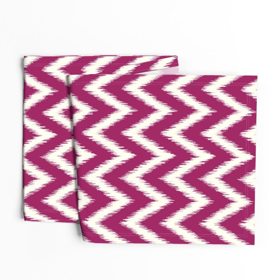 Berry Purple and Ivory Ikat Chevron