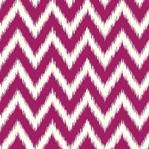 Berry Purple and Ivory Ikat Chevron