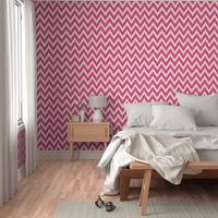 Hot Pink and Ivory Ikat Chevron