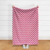 Hot Pink and Ivory Ikat Chevron