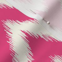 Hot Pink and Ivory Ikat Chevron