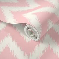 Light Pink and Ivory Ikat Chevron