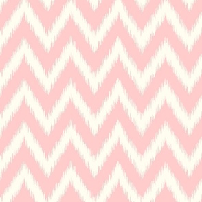 Light Pink and Ivory Ikat Chevron