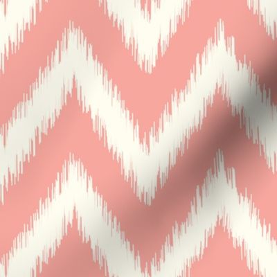 Pink and Ivory Ikat Chevron