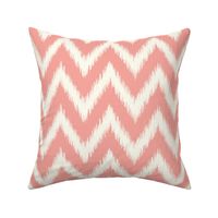 Pink and Ivory Ikat Chevron