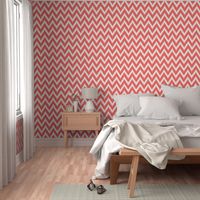 Coral and Ivory Ikat Chevron