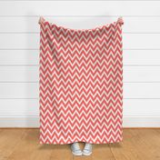 Coral and Ivory Ikat Chevron