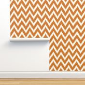 Burnt Orange and Ivory Ikat Chevron