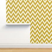 Gold and Ivory Ikat Chevron