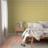 Gold and Ivory Ikat Chevron