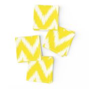 Yellow and Ivory Ikat Chevron