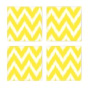 Yellow and Ivory Ikat Chevron