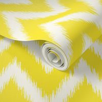 Yellow and Ivory Ikat Chevron