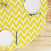 Yellow and Ivory Ikat Chevron