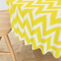 Yellow and Ivory Ikat Chevron