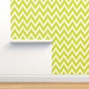 Lime Green and Ivory Ikat Chevron