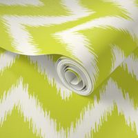 Lime Green and Ivory Ikat Chevron