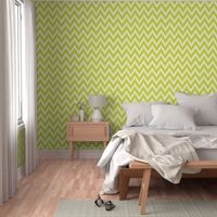 Lime Green and Ivory Ikat Chevron