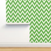 Kelly Green and Ivory Ikat Chevron