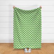 Kelly Green and Ivory Ikat Chevron