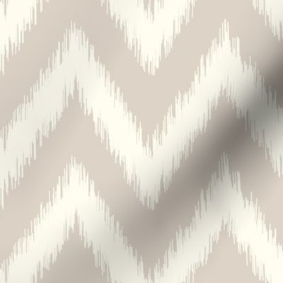 Linen Beige and Ivory Ikat Chevron