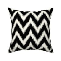 Black and Ivory Ikat Chevron