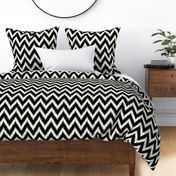 Black and Ivory Ikat Chevron