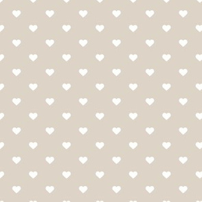 Linen Beige Polka Dot Hearts