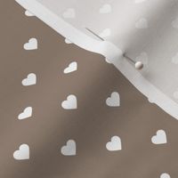 Mocha Brown Polka Dot Hearts