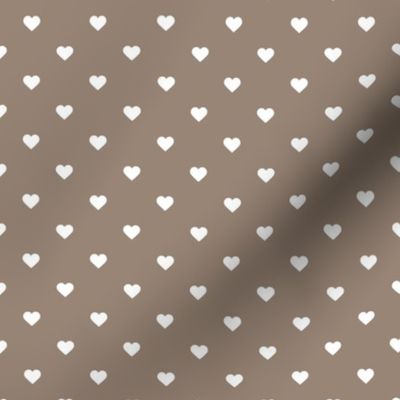 Mocha Brown Polka Dot Hearts