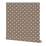 Mocha Brown Polka Dot Hearts