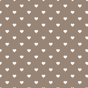 Mocha Brown Polka Dot Hearts