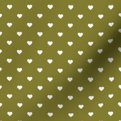 Olive Green Polka Dot Hearts