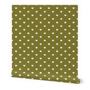 Olive Green Polka Dot Hearts