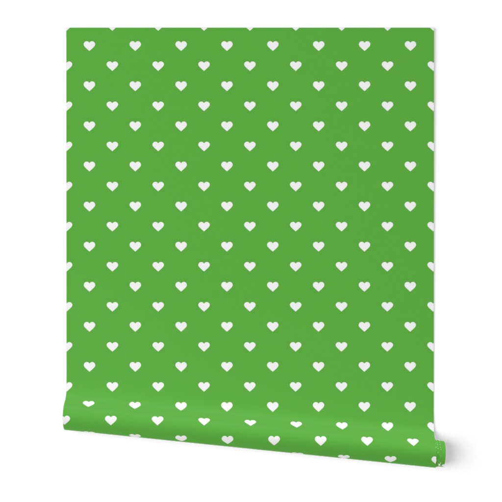 Kelly Green Polka Dot Hearts