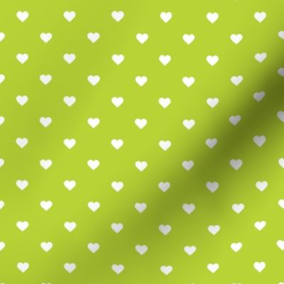 Apple Green Polka Dot Hearts