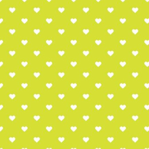 Lime Green Polka Dot Hearts