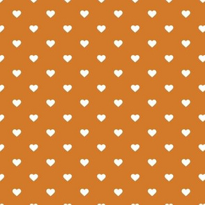 Burnt Orange Polka Dot Hearts