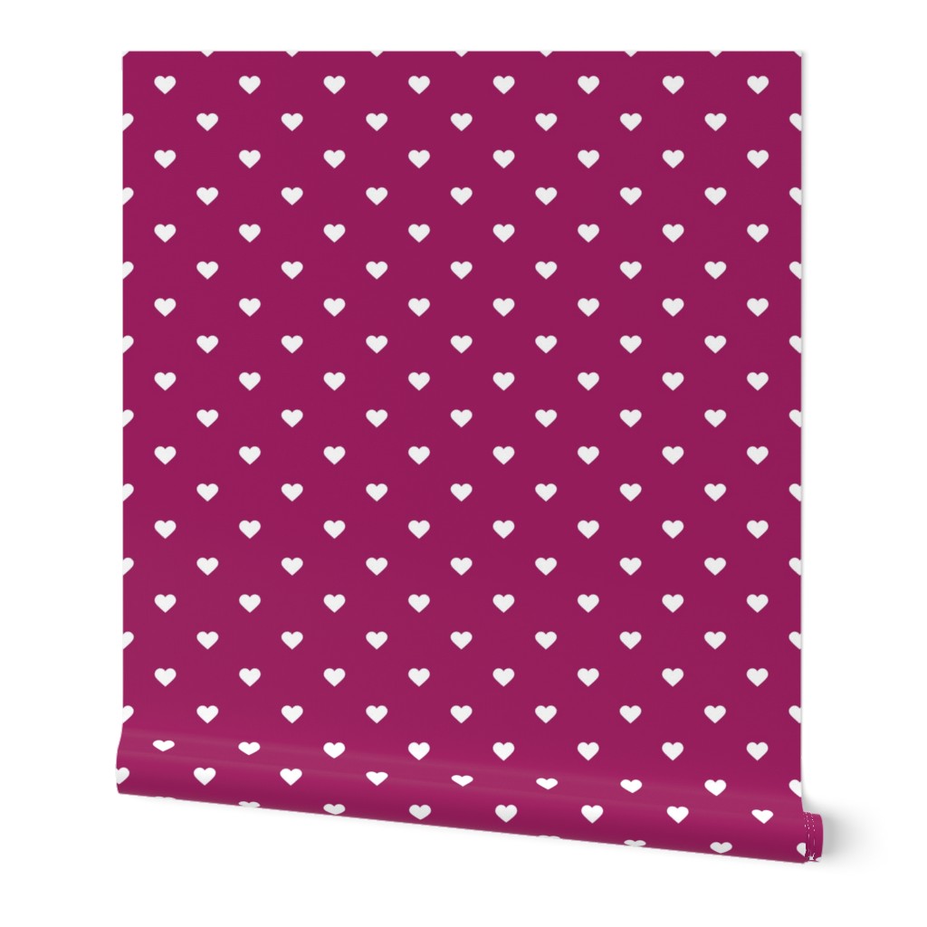 Berry Purple Polka Dot Hearts