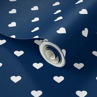 Navy Blue Polka Dot Hearts