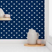 Navy Blue Polka Dot Hearts