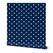 Navy Blue Polka Dot Hearts