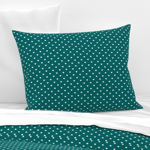 Dark Teal Polka Dot Hearts