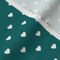 Dark Teal Polka Dot Hearts