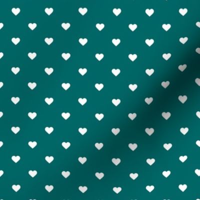 Dark Teal Polka Dot Hearts