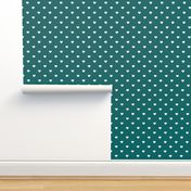 Dark Teal Polka Dot Hearts