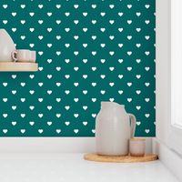 Dark Teal Polka Dot Hearts