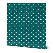 Dark Teal Polka Dot Hearts