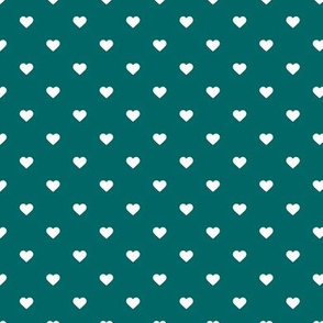 Dark Teal Polka Dot Hearts